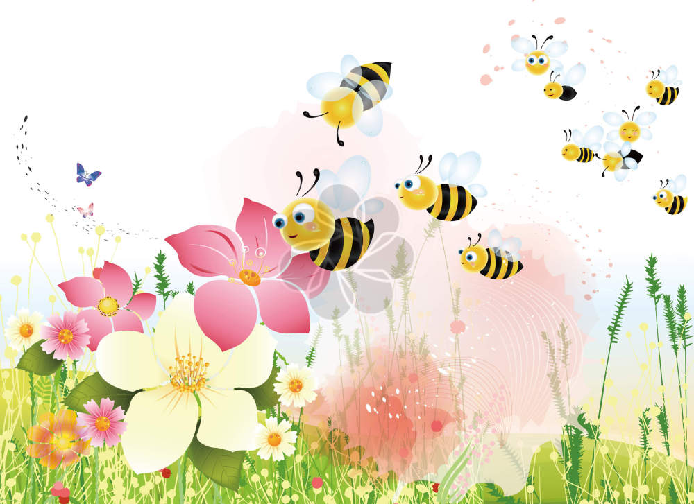 花丛中的小蜜蜂们1